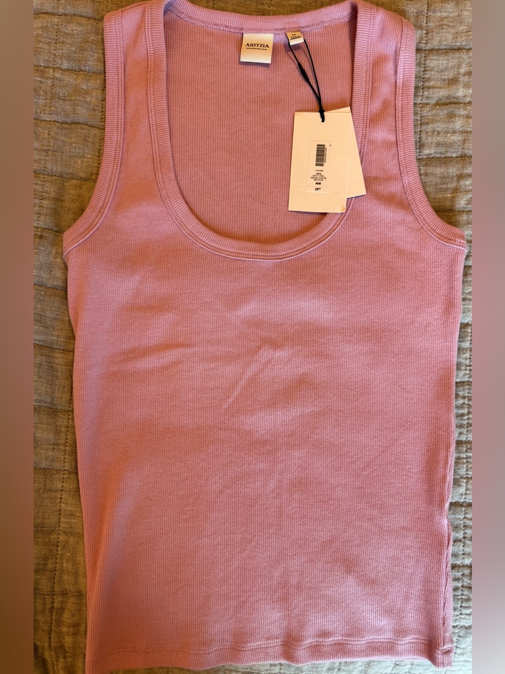 Aritzia Sweet Pea Purple Ribbed Scoop Tank